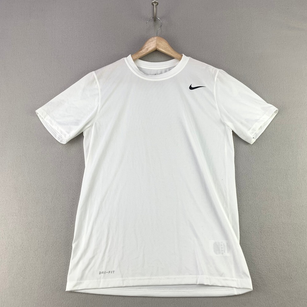 Nike Dri-FIT Legend Training T-Shirt Mens Small White Athletic Gym Running
